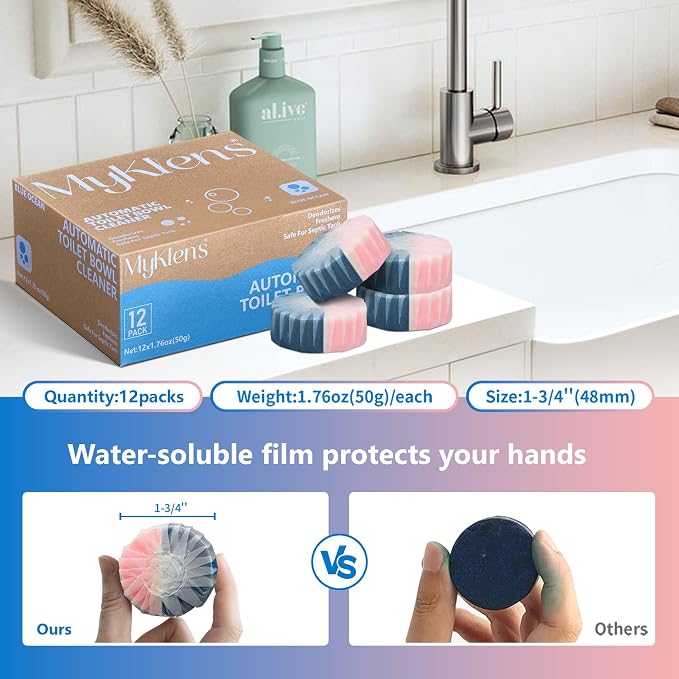 Toilet Bowl Cleaner Tablets, Automatic Toilet Bowl Cleaners, Long-Lasting - Image 7