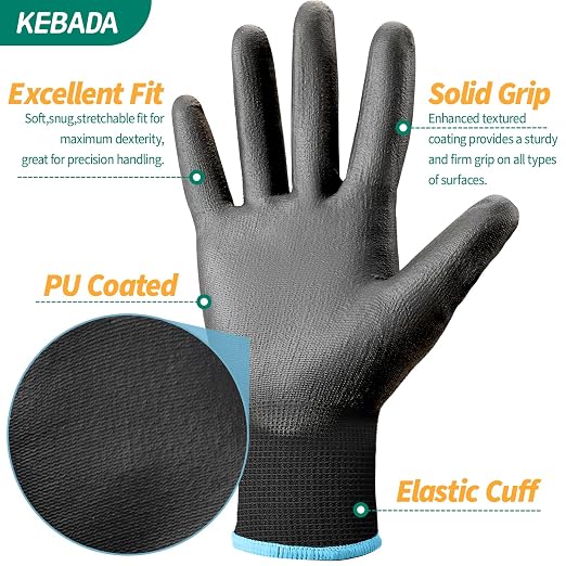 Kebada Safety Work Gloves, 12 Pairs Work Gloves - Image 2