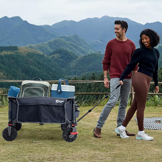 PORTAL Collapsible Wagon with Brakes, Heavy Duty Utility Cart with All-Terrain - Image 7