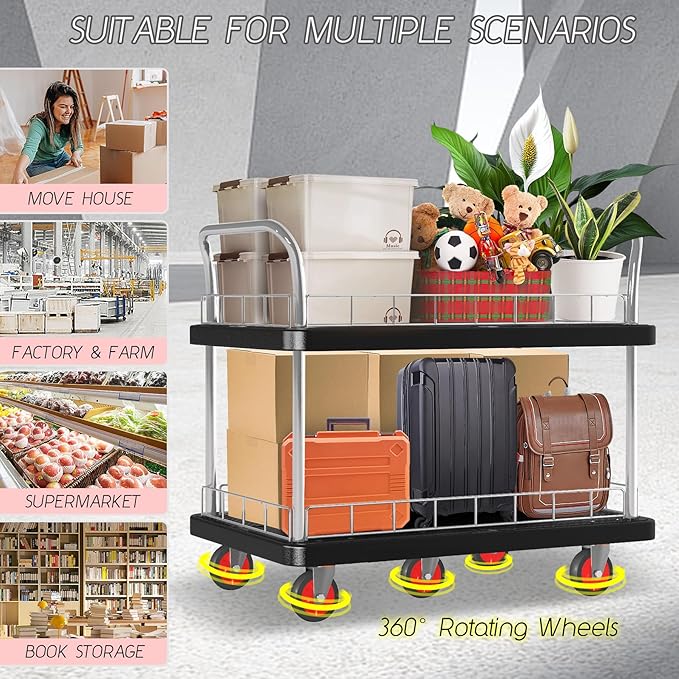 Utility Service Cart 2 Shelf - Image 5
