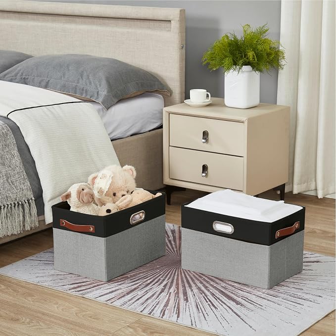 Large Collapsible Fabric Storage Bins - Image 7