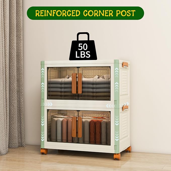 2 Tier Stackable Plastic Storage Bins - Image 5