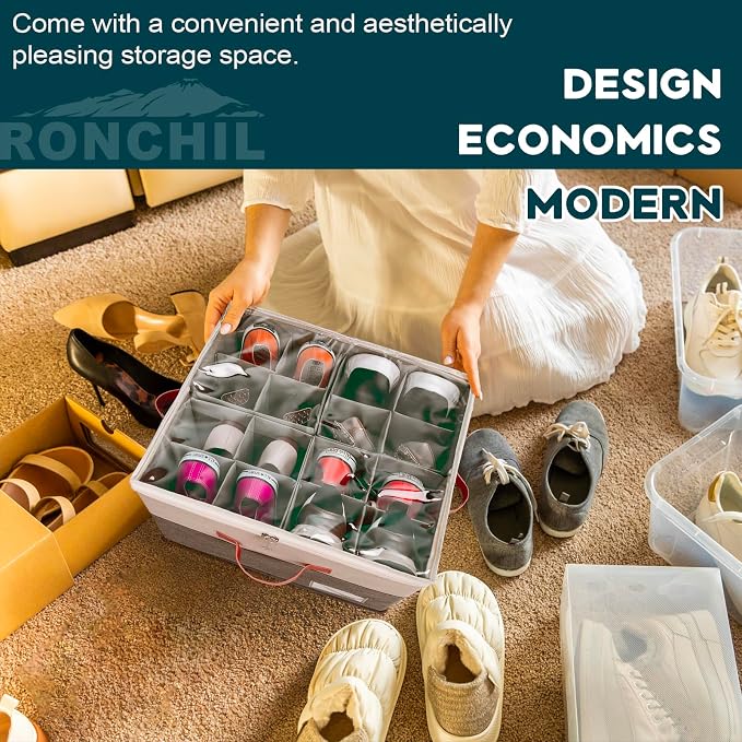 Shoe Organizer for Closet, Foldable Shoe Storage Bins - Image 6
