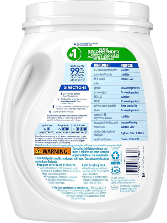 all Unit Dose Laundry Detergent, Mighty Pacs, Free Clear - Image 2
