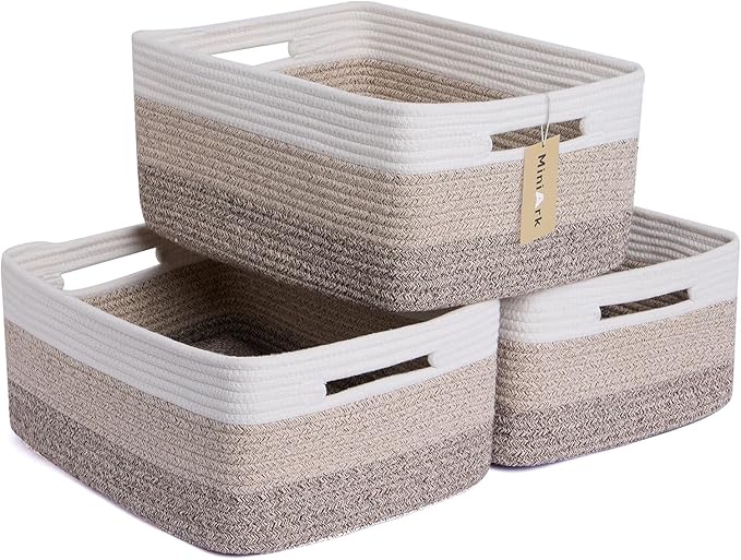 Large Storage Baskets for Organizing, Closet Shelf Baskets for Clothes Blanket by MiniArkStorageBasketsHome