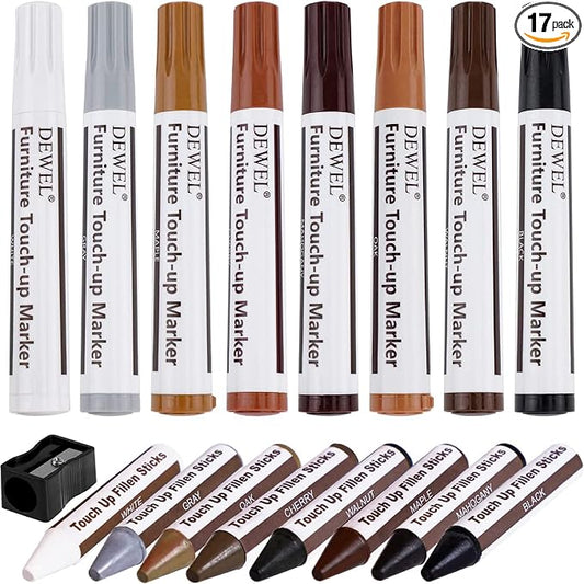 DEWEL Furniture Markers Touch Up, Upgrade Wooden Furniture Repair Kit, Premium by DEWEL