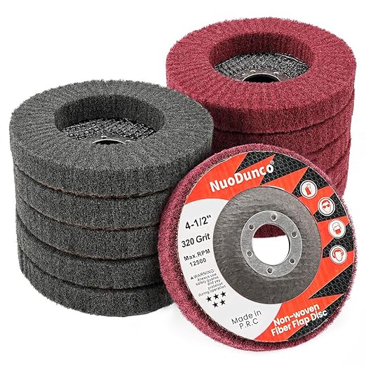 10Pcs 320 & 600 Grit Scour Flap Disc 4 1/2 Inch Angle Grinder Attachment by NuoDunco