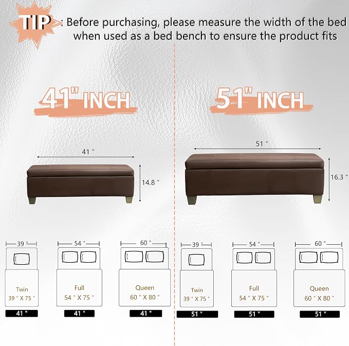 Brown Faux Leather Ottoman - Image 4