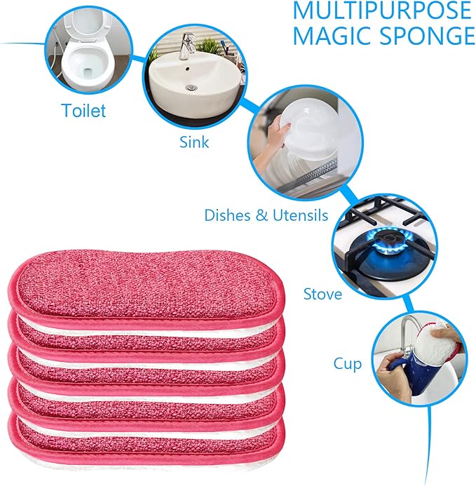 Kitchen Dish Sponge Scrubber Non Scratch, Dishcloth No Odor Reusable Washable - Image 4