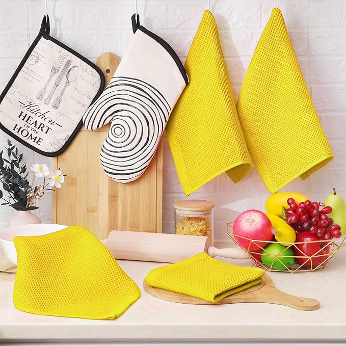 Homaxy 100% Cotton Waffle Weave Kitchen Dish Cloths, Ultra Soft Absorbent Quick - Image 6