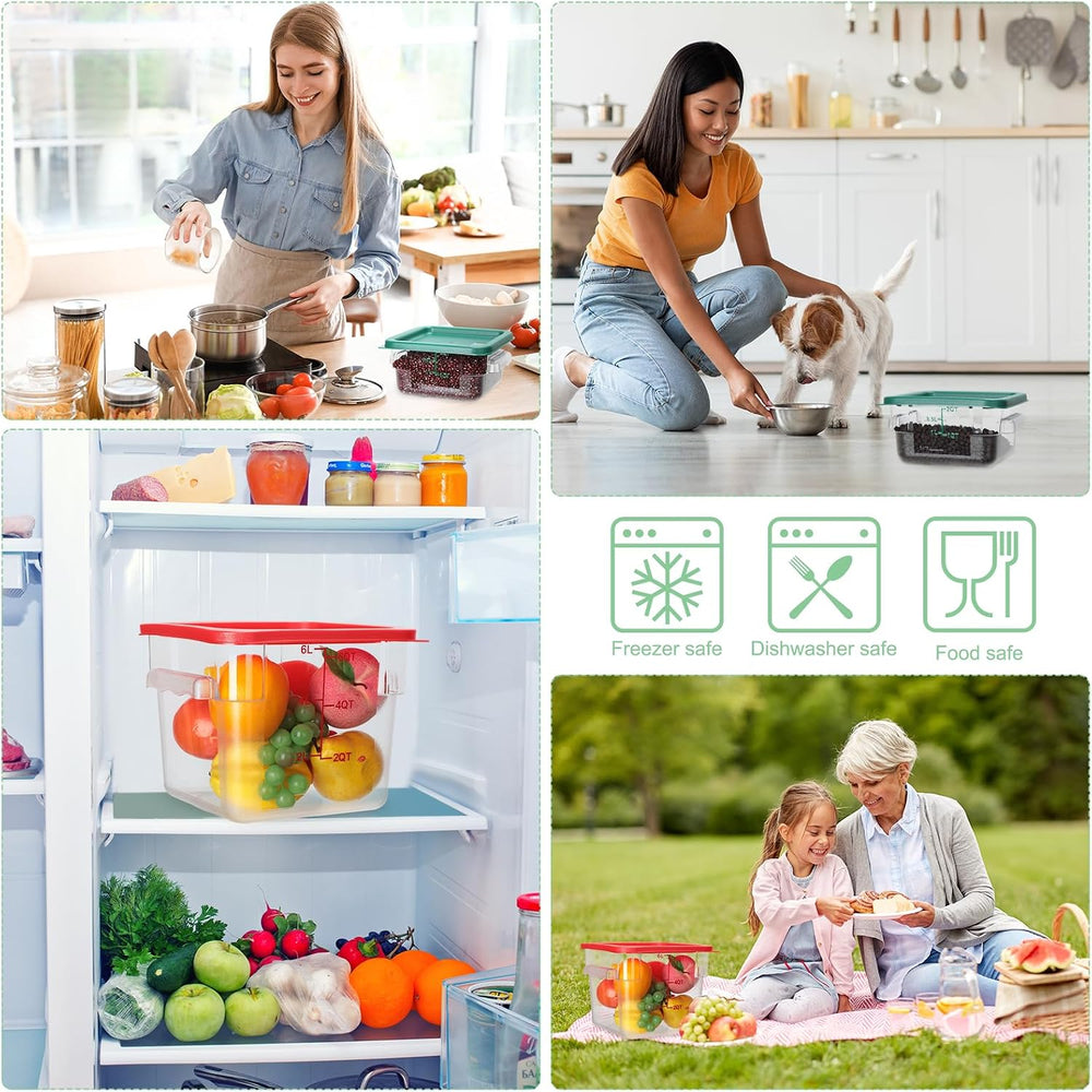 Lallisa 6 Pcs Food Storage Containers with Lids, Clear Square Food Containers...