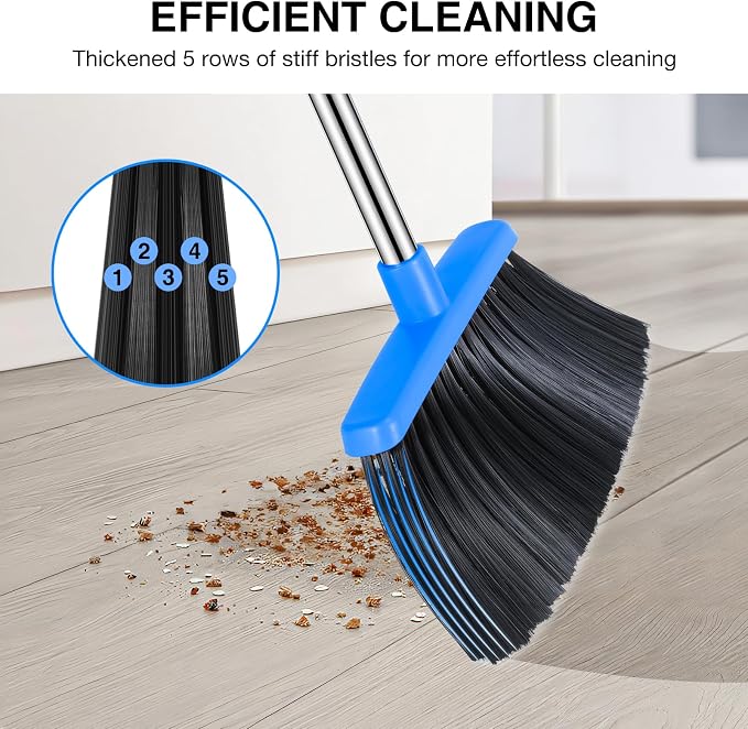 NACENA Broom and Dustpan Set, 52-in Long Adjustable Handle Broom Dustpan Combo - Image 6