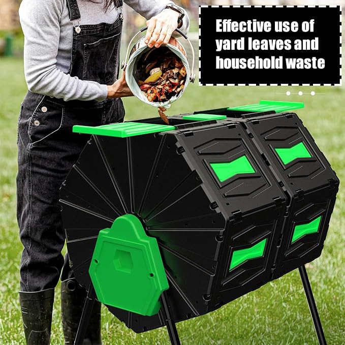 Compost Tumbler, Easy Assemble & Efficient Outdoor Compost Bin, 45 Gallon/170 - Image 9