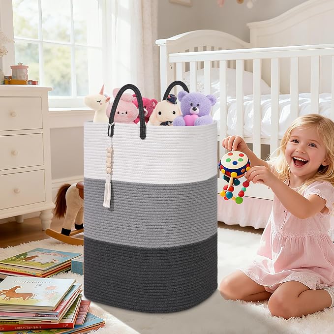Woven Laundry Basket for Clothes, 100 L Large Rectangle Laundry Hampers - Image 4