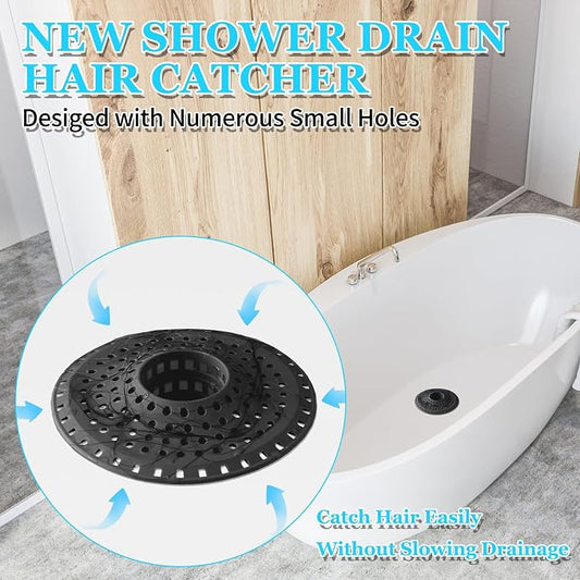 Shower Hair Drain Catcher, Silicone Bathtub Drain Hair Catcher Strainer - Image 2