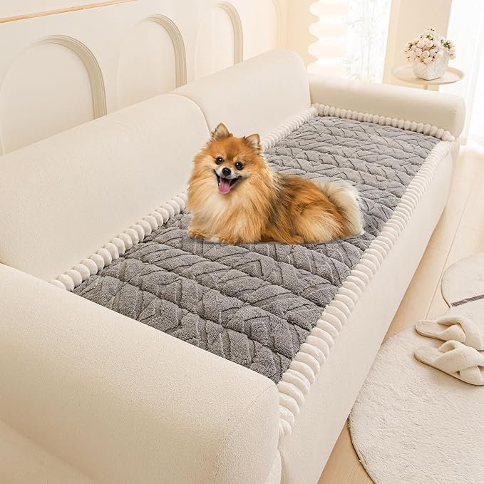 OTOB All Season Couch Cover for Dogs Washable, Non Slip Fuzzy Plush Pet Couch by OTOB