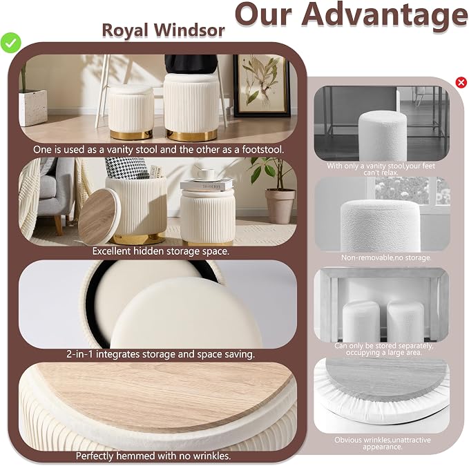 Royal Windsor Round Ottoman - Image 7
