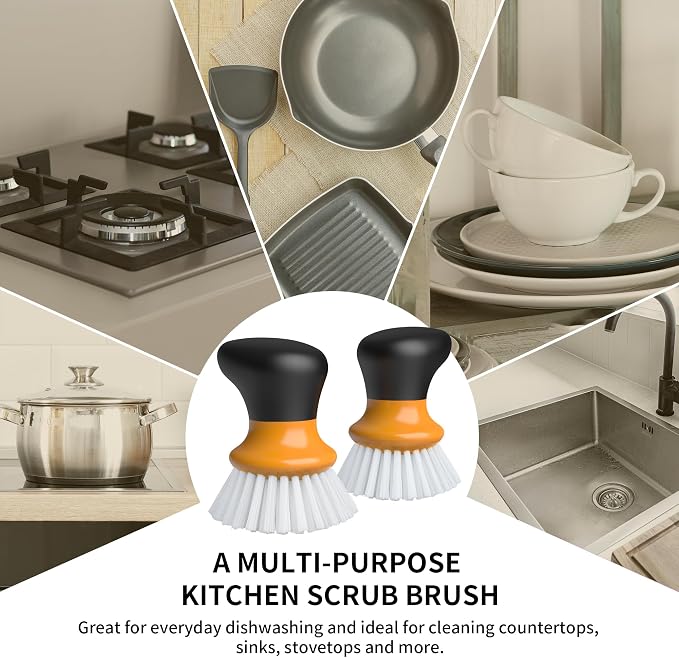 MR.SIGA Dish Scrub Brush, Palm Brush Dish Scrubber - Image 4