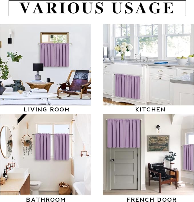 RYB HOME Bedroom Curtains Solid Blackout Panels Rod Pocket Thermal Insulated - Image 7