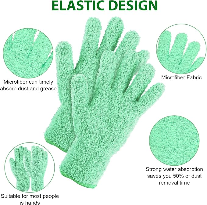 Plant Dusting Gloves, Microfiber Dusters - Image 3