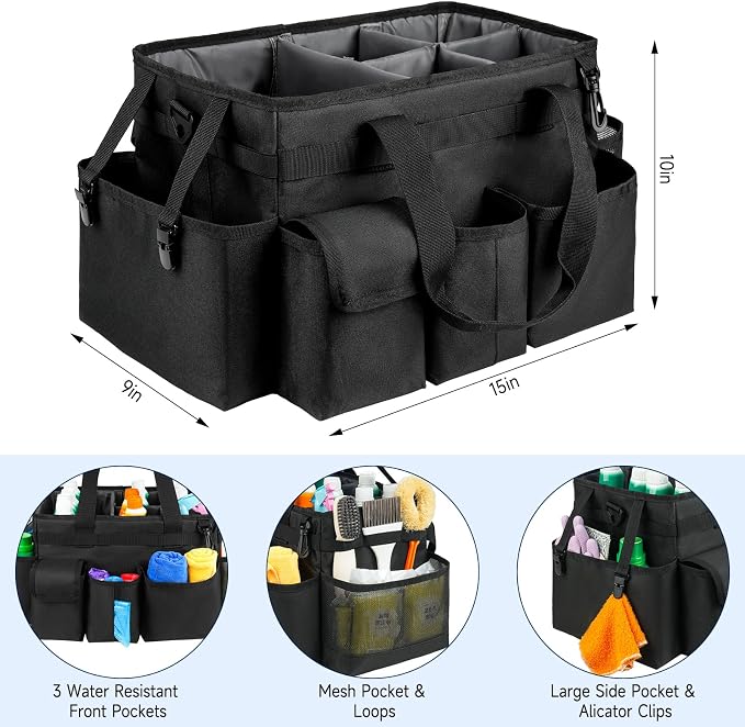 Cleaning Caddy Bag, Large Cleaning Supplies Organizer - Image 3