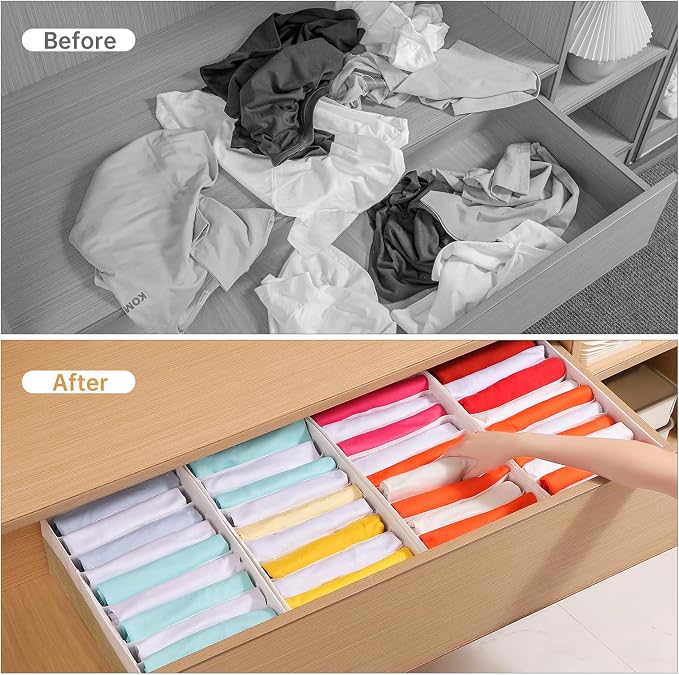 4 Packs T-shirt Drawer Organizers - Image 3