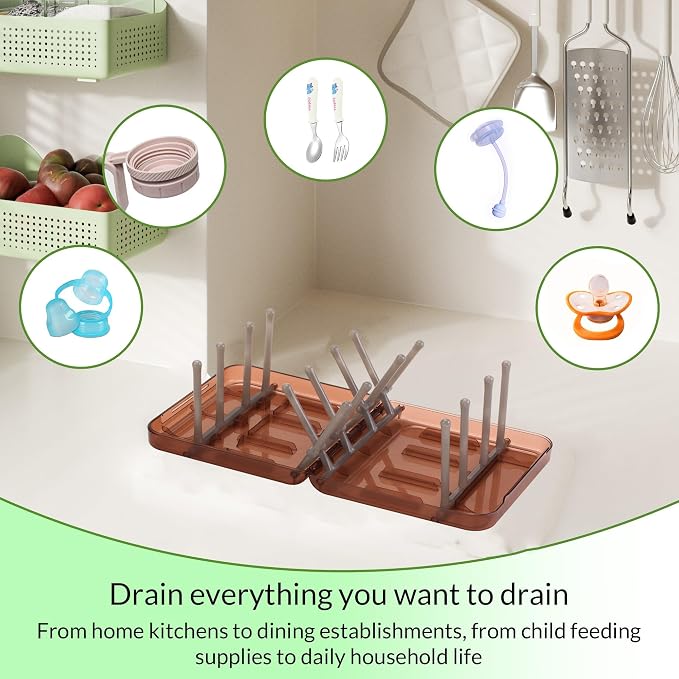 Travel Bottle Drying Rack Space Saving, Foldable Bottle Drain Rack - Image 5