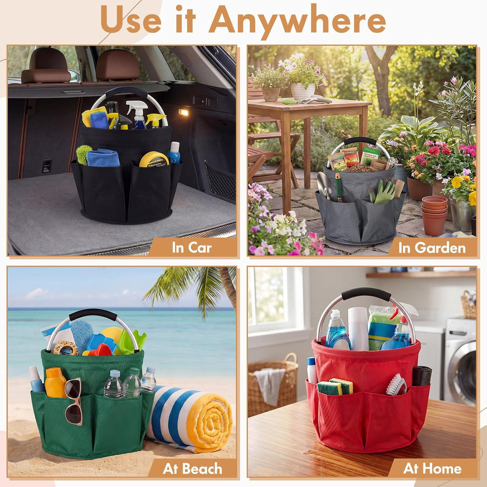 LemonRoad 4 Pack Cleaning Caddy with Handle 17L Foldable Cleaning Supplies Or...