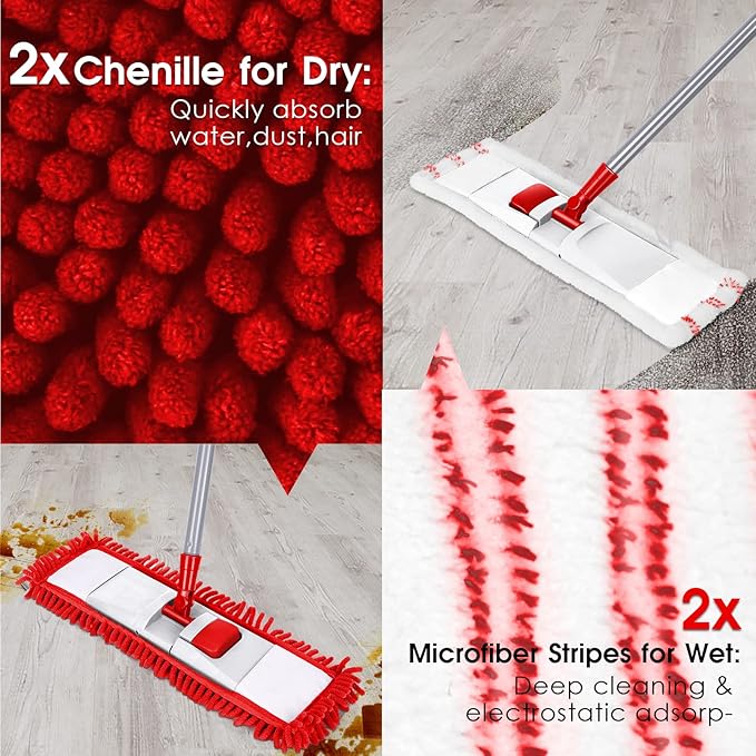 MASTERTOP Microfiber Mop for Floor Cleaning, Flat Dust Mop for Home and Kitchen - Image 3