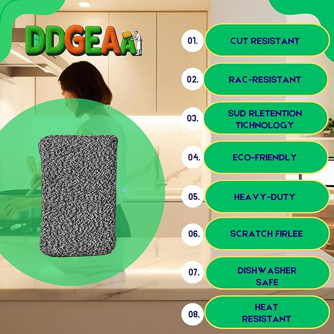 Heavy - Duty Kitchen Sponge - 20 Times More Durable, Scratch Free, Suitable - Image 2