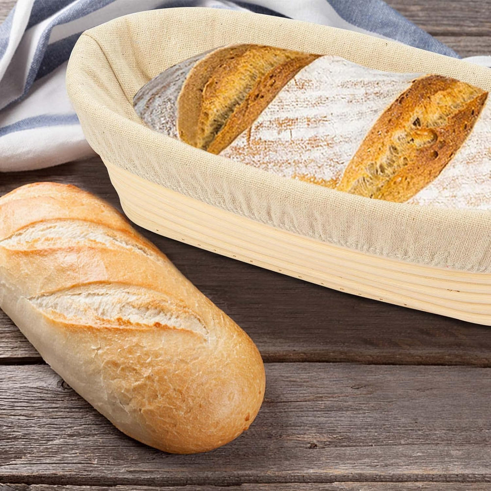 4PACK 8 inch Oval Bread Proofing Basket Banneton Bread Dough Proofing Rising ...