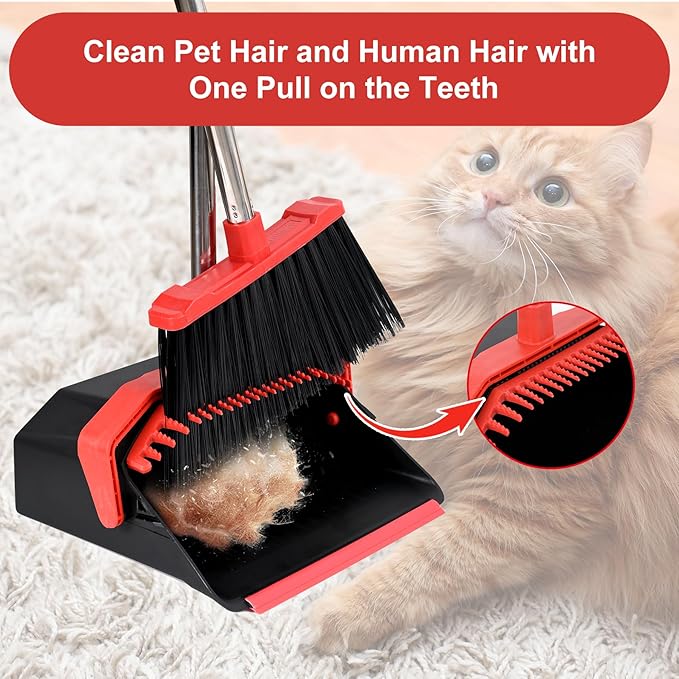 Upgrade Broom with Dustpan Combo Set, Broom and Dustpan Set with 51'' Long - Image 4