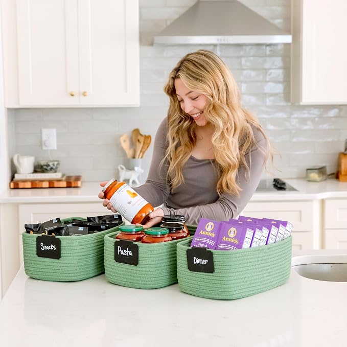 NaturalCozy 13.5”x8.5”x5.5” Rectangle Storage Baskets - Image 5