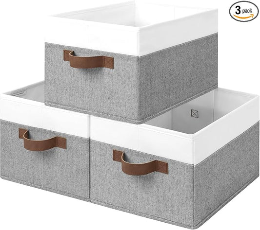 StorageWorks Storage Baskets for Shelves, Foldable Fabric Closet Storage Bins by StorageWorks