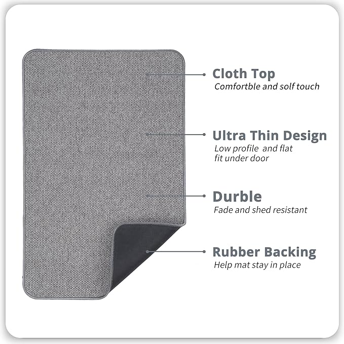 Bath Mat, Ultra Thin Bathroom Rugs, Rubber Bath Mats - Image 2