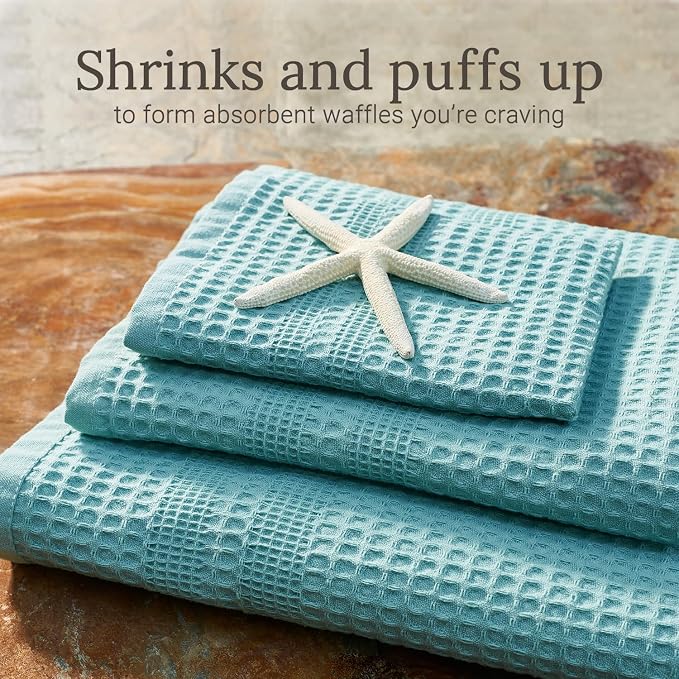 GILDEN TREE Waffle Towel Set Quick Dry Thin | 2 Bath Towels | 2 Hand Towels | 2 - Image 3