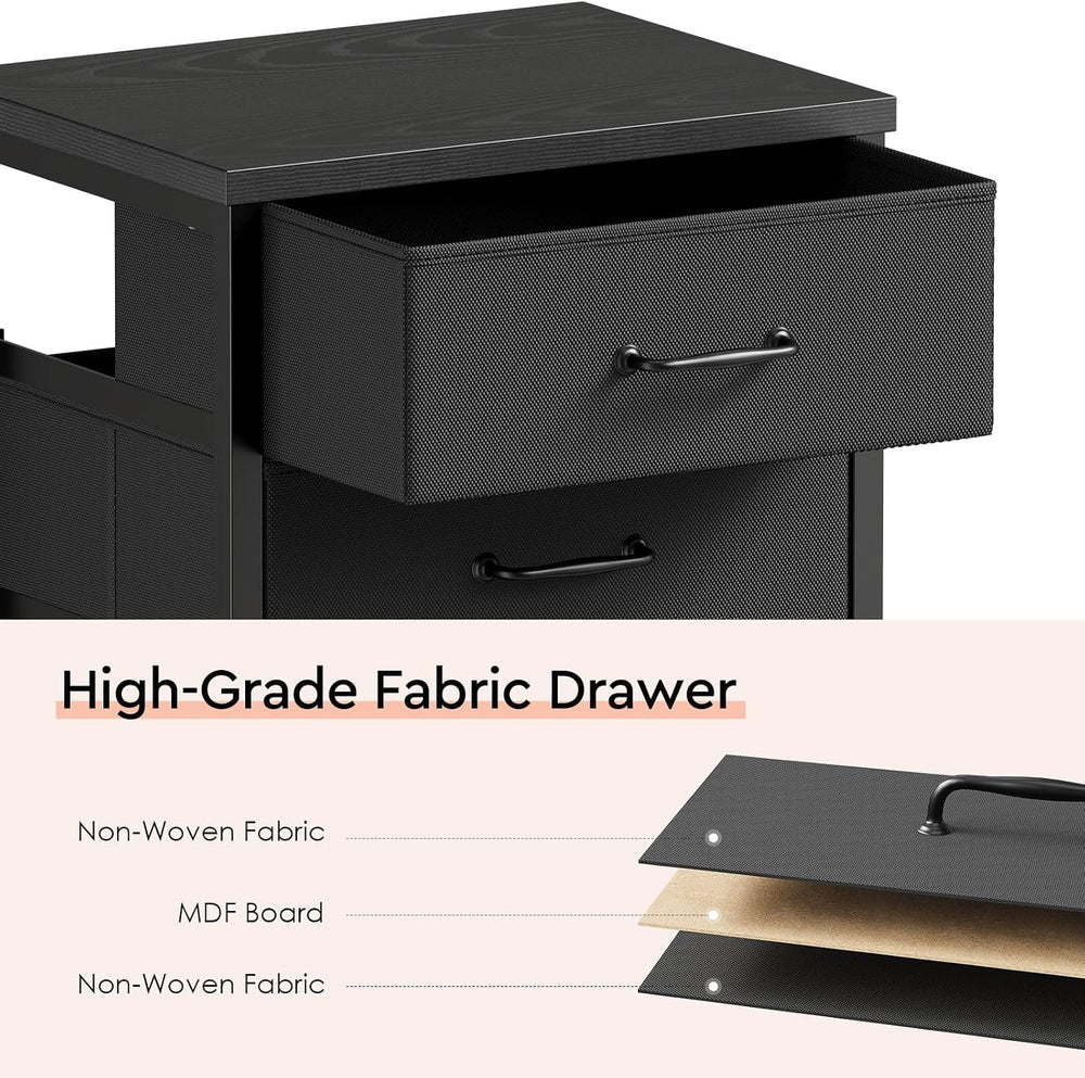 Maihail 3 Drawer File Cabinet on Wheels Fits A4 Size for Home Office