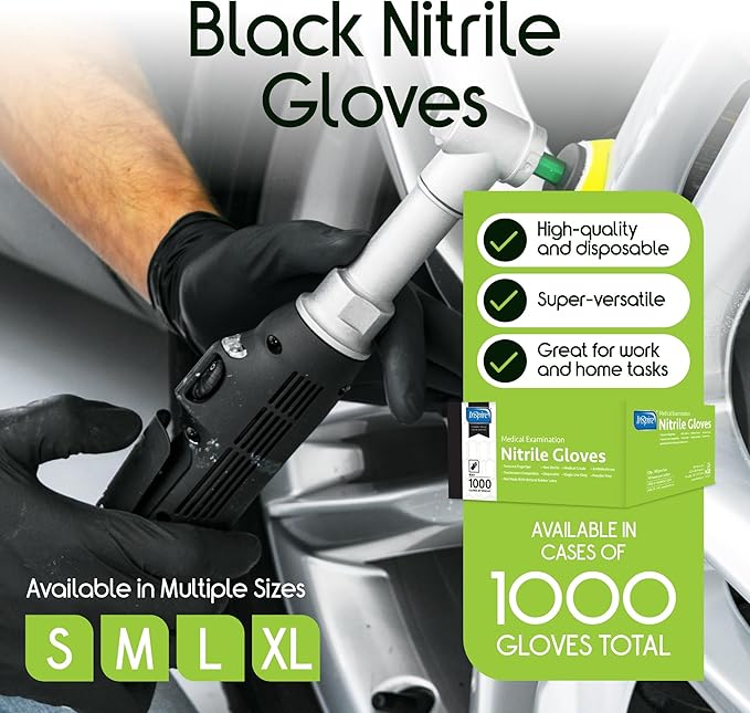 Inspire Black Nitrile Gloves | THE ORIGINAL Quality Black Gloves Disposable - Image 2