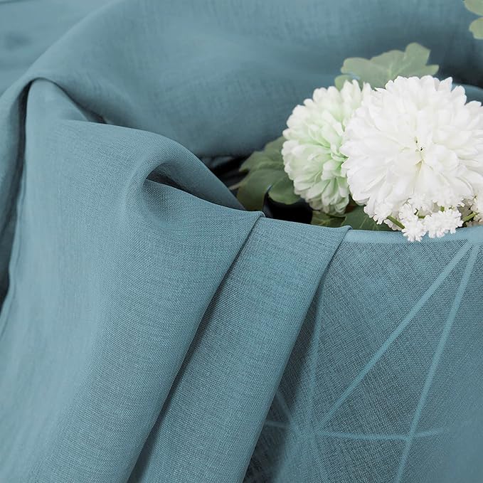 Tollpiz Sheer Curtain Linen Textured Living Room Curtains Sheer Light Filtering - Image 6
