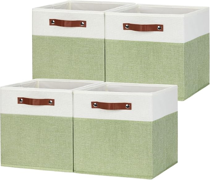 HNZIGE Fabric Storage Cubes for Shelves Set of 4, Storage Cubes Baskets 12 x12 by HNZIGE
