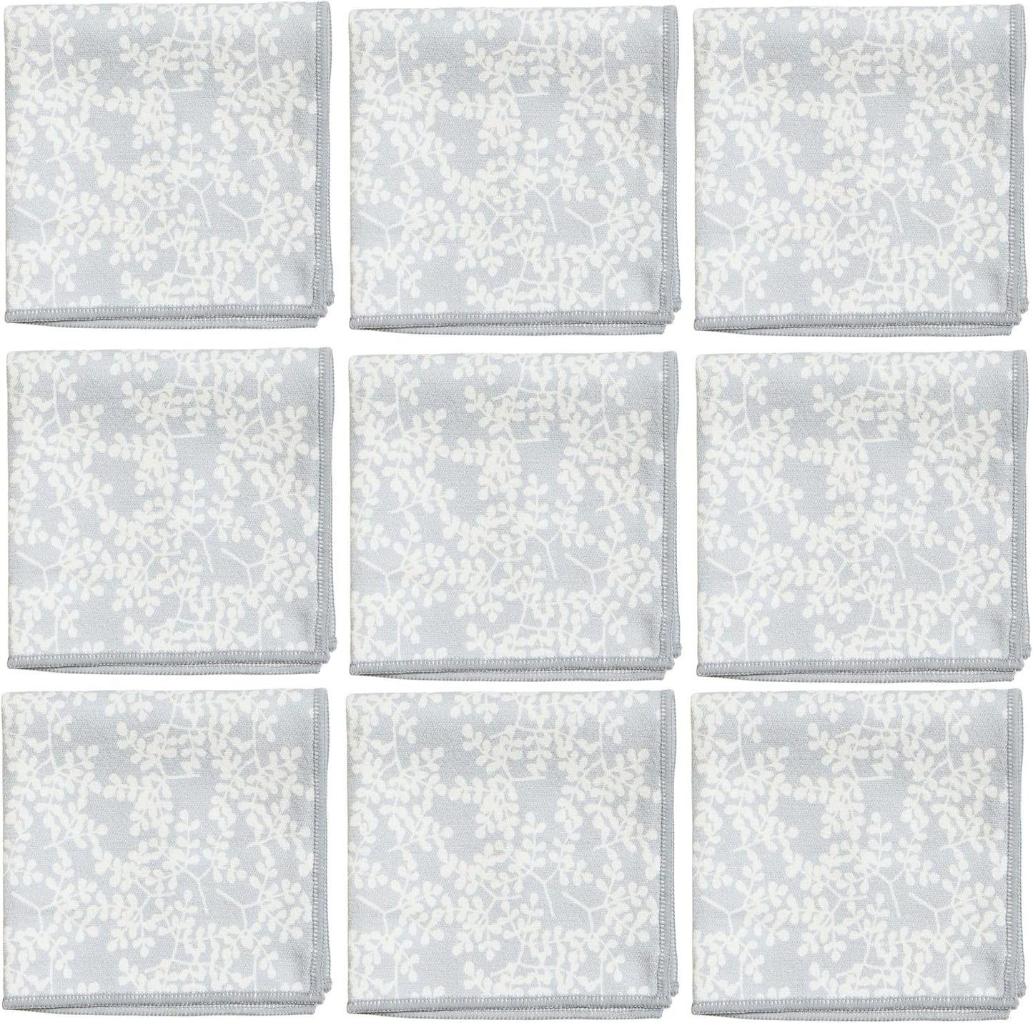 Super Absorbent Quick Dry Counter Cleaners - Made from Recycled Materials, Durable Eco Friendly for Kitchen Counter in Laurel Grey – Set of 9