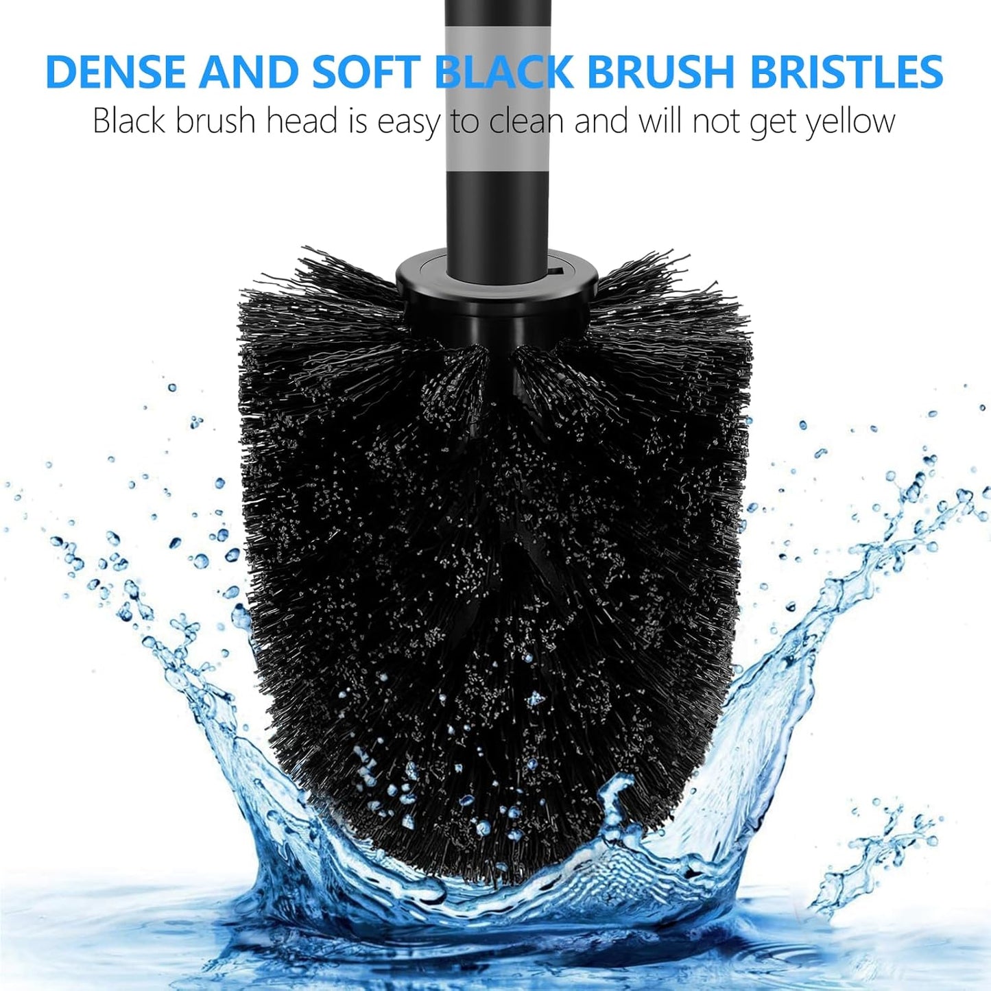SetSail Toilet Brush, Compact Size Toilet Bowl Brush and Holder Toilet Brushes for Bathroom with Stainless Steel Handle Toilet Cleaner Brush with Durable Scrubbing Bristles, Splash-Proof