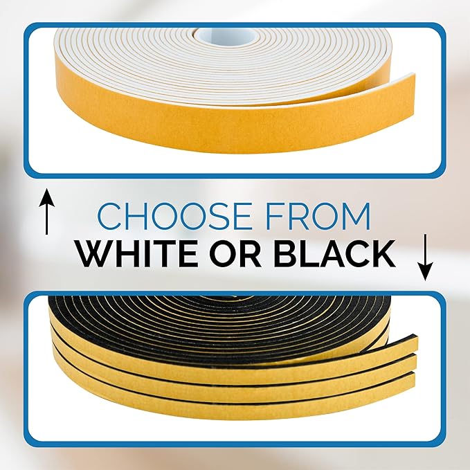 High Density Foam Weather Stripping Door Seal Strip Insulation Tape Roll - Image 5