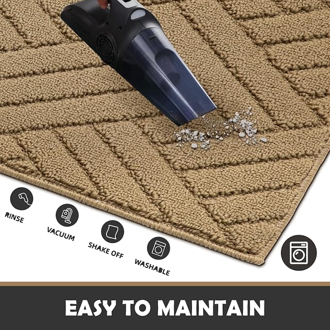 Door Mat Indoor Doormat, Heavy Duty Low-Profile Entrance Rugs, Absorbent Resist - Image 6