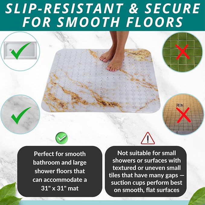 ENKOSI Extra Large Square Non Slip Shower Mat - Image 5
