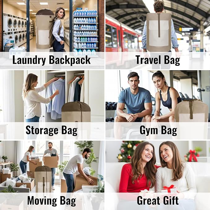 Laundry Bag Backpack, 125L Extra Large Travel - Image 7