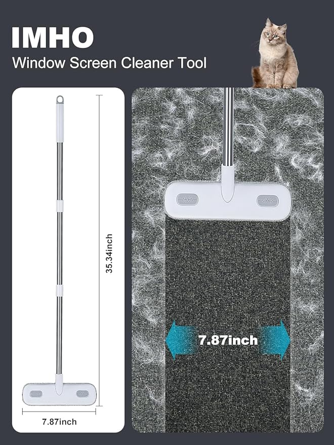 IMHO Cleaning Brush for Window Screen, Screen Cleaner Tool, 2 in 1 Mesh Screen - Image 4