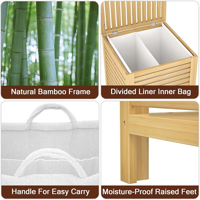 Homykic Bamboo Laundry Hamper - Image 6