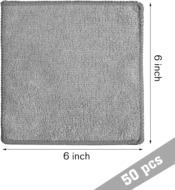 Tanlade Microfiber Cleaning Cloth 6"x6" Cleaning Rags Reasonable Kitchen Towels - Image 2