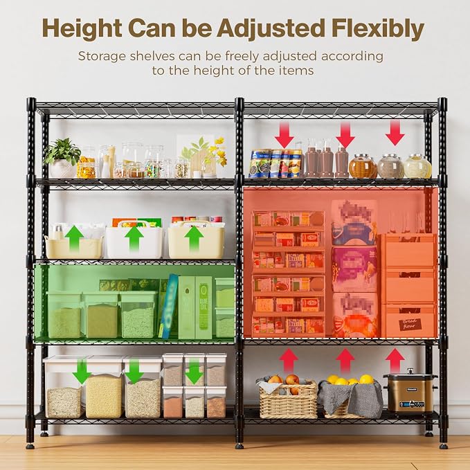 Himimi 72" W Wire Rack Shelving-2000LBS Capacity, Adjustable Storage She...